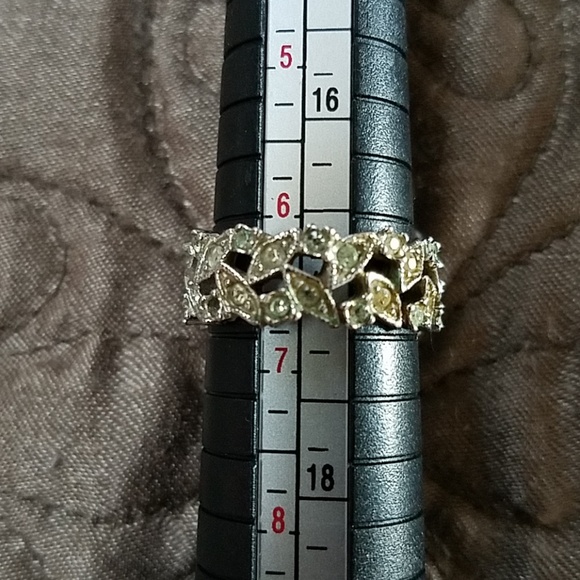 VGUC- Antique Sterling and Crystal Rhinestone Ring - Picture 3 of 3